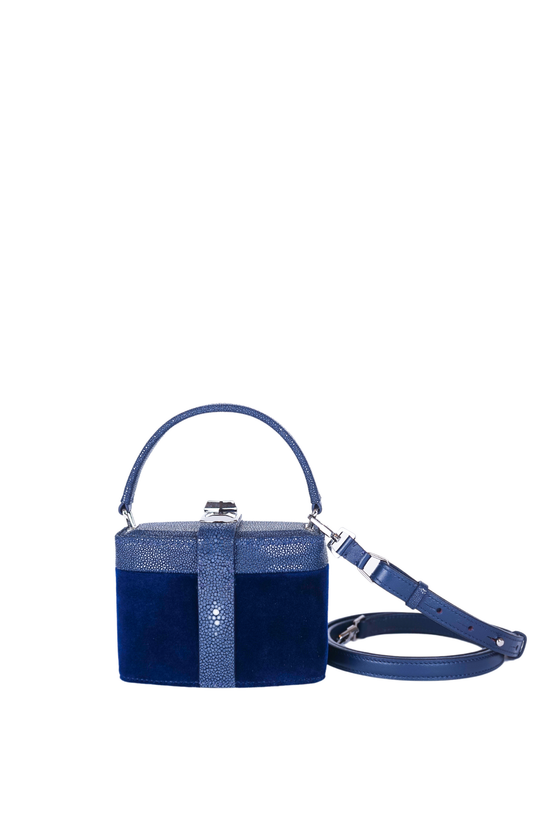 IVY 14 MINI - GALUCHAT INDIGO ET VELOURS BLEU PRUSSE