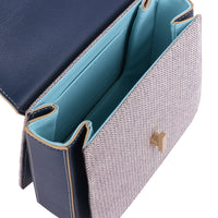 IRIS 18 - TOILE MARINE ET VEAU BLEU PETROLE