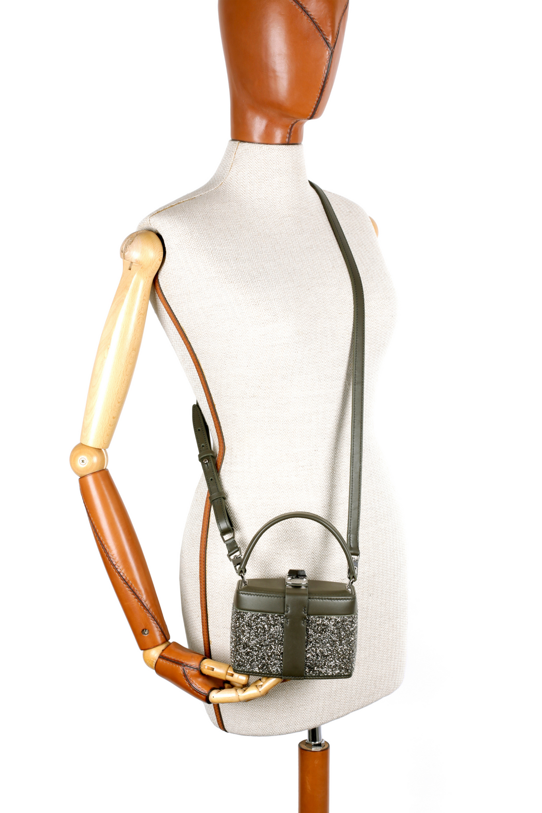 IVY 14 MINI - CRISTAUX SILVER ET VEAU KAKI