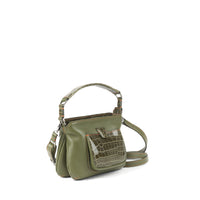 LESLIE 18 - VEAU CROCODILE VERT KAKI