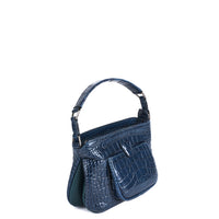 LESLIE 18 - CROCODILE ET VEAU BLEU PÉTROLE