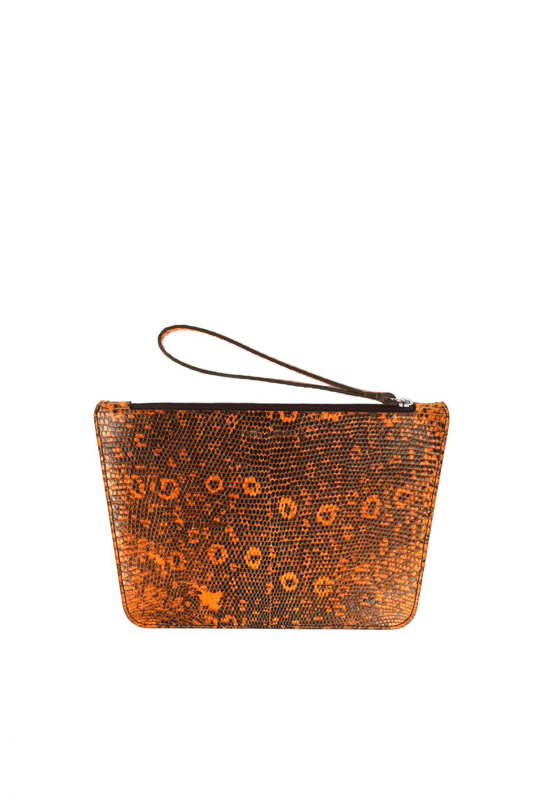 POCHETTE TRAPÈZE 22 - LÉZARD ORANGE