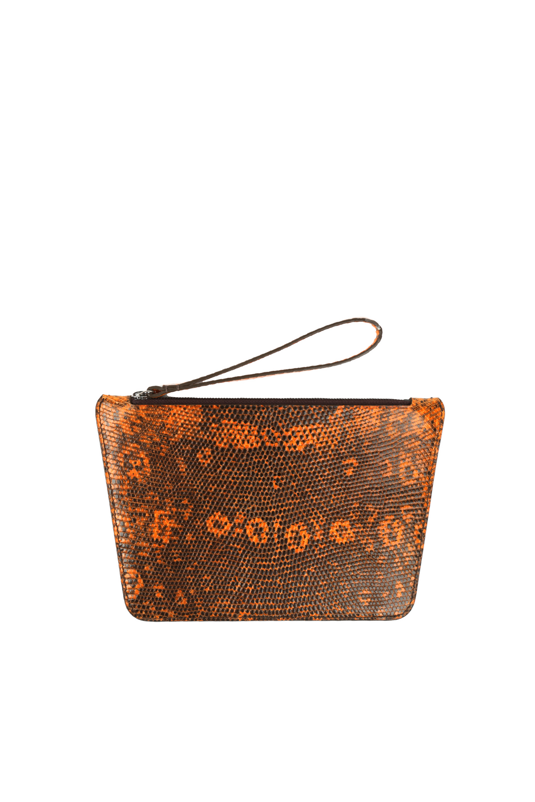 POCHETTE TRAPÈZE 22 - LÉZARD ORANGE