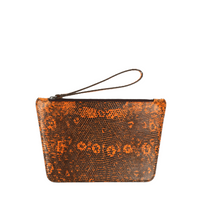 POCHETTE TRAPÈZE 22 - LÉZARD ORANGE