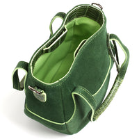 EJIAH 17 - CUIR DE VEAU SUÉDÉ AVEC DÉTAILS EN CROCODILE VERT BASILIC