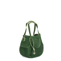 EJIAH 17 - CUIR DE VEAU SUÉDÉ AVEC DÉTAILS EN CROCODILE VERT BASILIC