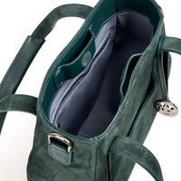 EJIAH 25 - SUEDE VERT IMPERIAL AVEC DETAILS EN VEAU