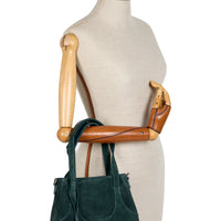 EJIAH 25 - SUEDE VERT IMPERIAL AVEC DETAILS EN VEAU