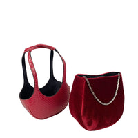 EJIAH 17 DUETTO - PYTHON ET VELOURS BORDEAUX