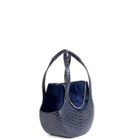 EJIAH 17 DUETTO - PYTHON VELOURS BLEU MARINE