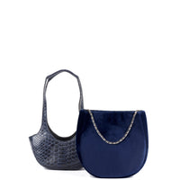 EJIAH 17 DUETTO - PYTHON VELOURS BLEU MARINE