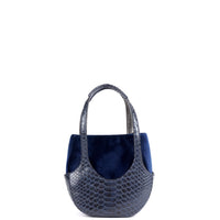 EJIAH 17 DUETTO - PYTHON VELOURS BLEU MARINE