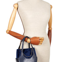 EJIAH 17 DUETTO - PYTHON VELOURS BLEU MARINE