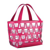 KAYLA TOTE 43 - VEAU ET TOILE FUCHSIA