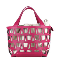 KAYLA TOTE 43 - VEAU ET TOILE FUCHSIA