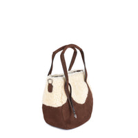 EJIAH 17 - SUEDE CHOCOLAT ET SHEARLING ECRU