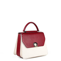 IRIS 23 - PYTHON BORDEAUX ET TOILE ECRU