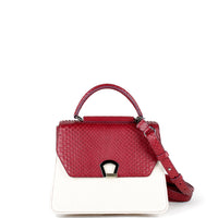 IRIS 23 - PYTHON BORDEAUX ET TOILE ECRU