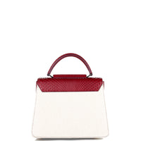 IRIS 23 - PYTHON BORDEAUX ET TOILE ECRU