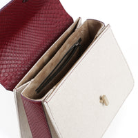 IRIS 23 - PYTHON BORDEAUX ET TOILE ECRU