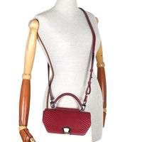 IRIS 23 - PYTHON BORDEAUX ET TOILE ECRU
