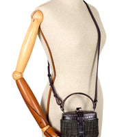 IVY 14 MINI - OSIER NOIR ET CROCODILE TANZANITE