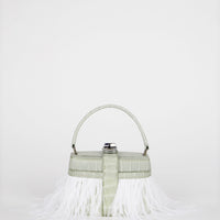 IVY 14 MINI - CROCODILE BRUME ET PLUMES BLANC