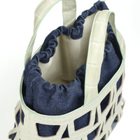 KAYLA TOTE 33 - CROCODILE BLANC DE ROI & DENIM