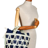 KAYLA TOTE 33 - CROCODILE BLANC DE ROI & DENIM