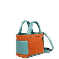 KAYLA 26 - SUEDE COGNAC ET VEAU CELADON
