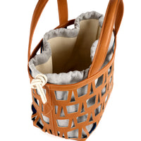 KAYLA TOTE 43 - VEAU BARENIA ET TOILE ECRU