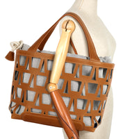 KAYLA TOTE 43 - VEAU BARENIA ET TOILE ECRU