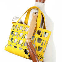 KAYLA TOTE 43 - VEAU TOURNESOL TOILE ECRU