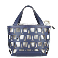 KAYLA TOTE 43 - VEAU ET TOILE MARINE