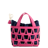 KAYLA TOTE 33 - VEAU GROSEILLE & DENIM