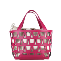 KAYLA TOTE 43 - VEAU ET TOILE FUCHSIA