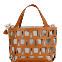 KAYLA TOTE 43 - VEAU BARENIA ET TOILE ECRU