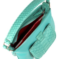 LESLIE 18 - VEAU PYTHON TURQUOISE