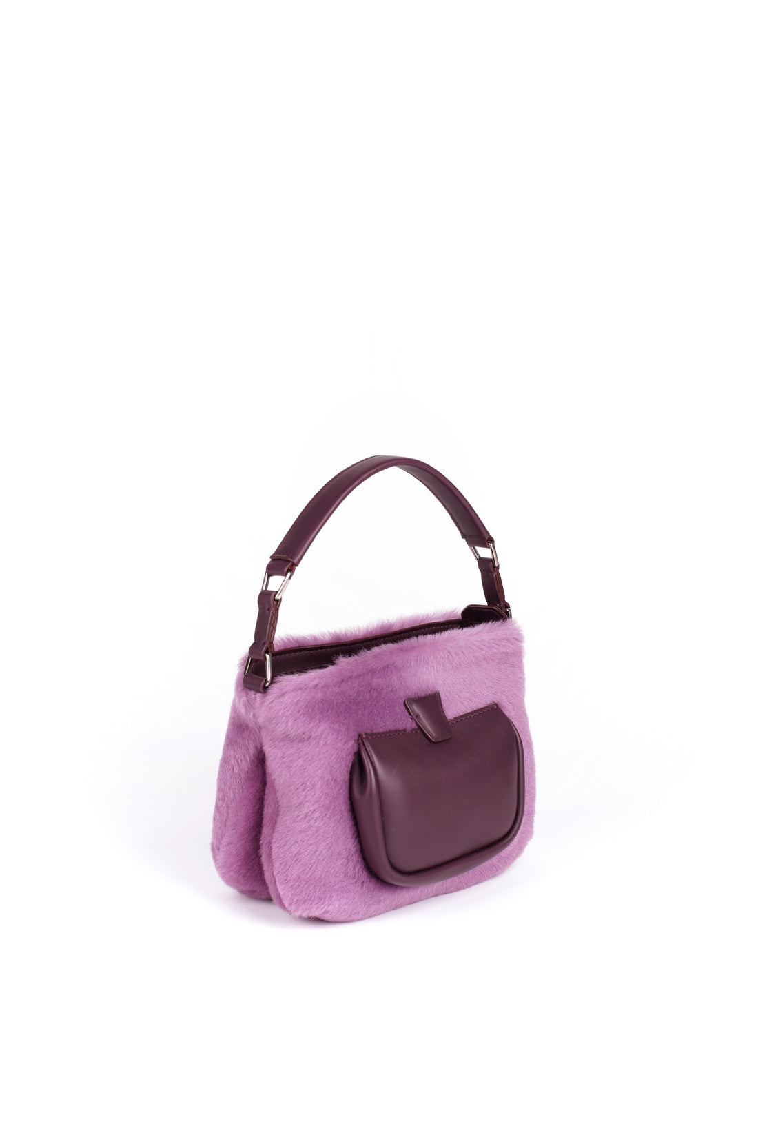 LESLIE 18 - SHEARLING PARME ET VEAU AUBERGINE