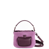 LESLIE 18 - SHEARLING PARME ET VEAU AUBERGINE