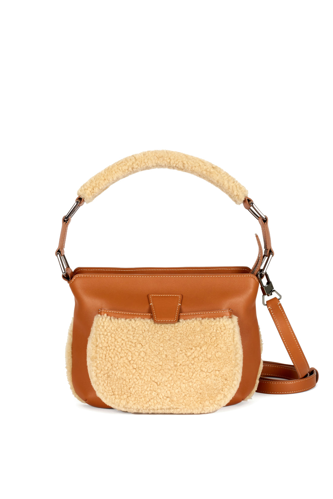 LESLIE 25 - VEAU CARAMEL ET SHEARLING SABLE