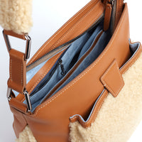 LESLIE 25 - VEAU CARAMEL ET SHEARLING SABLE