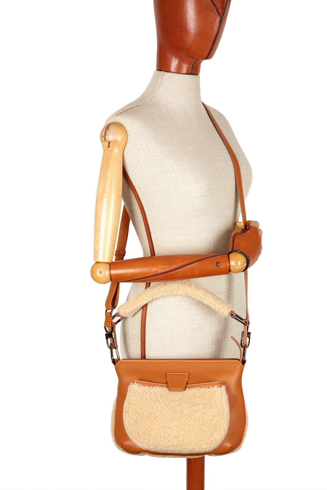 LESLIE 25 - VEAU CARAMEL ET SHEARLING SABLE
