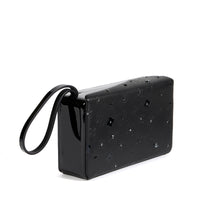 LISA 18 - VEAU VERNIS NOIR ET LAQUE NOIR CRISTAUX