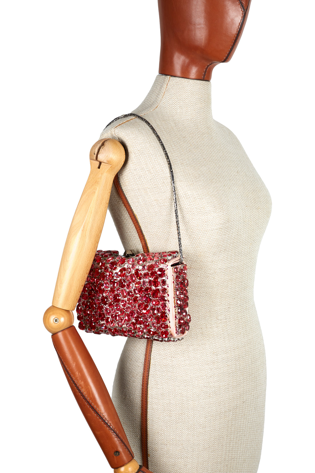 MINAL 18 - CRISTAUX ET SATIN ROSE BALLERINE uniquement sur commande