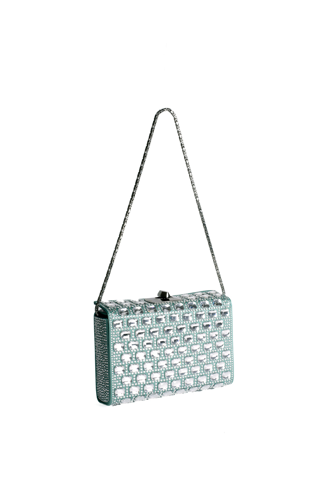 MINAL 18 - CRISTAUX ET SATIN MENTHE uniquement sur commande