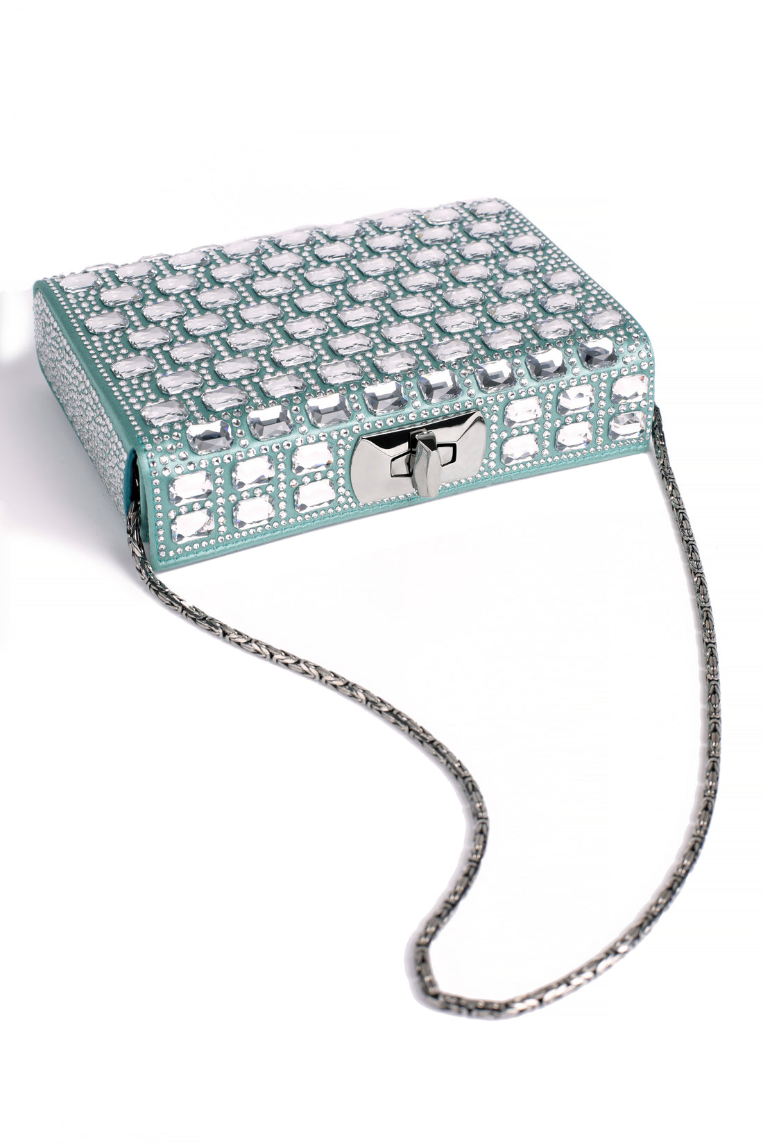 MINAL 18 - CRISTAUX ET SATIN MENTHE uniquement sur commande