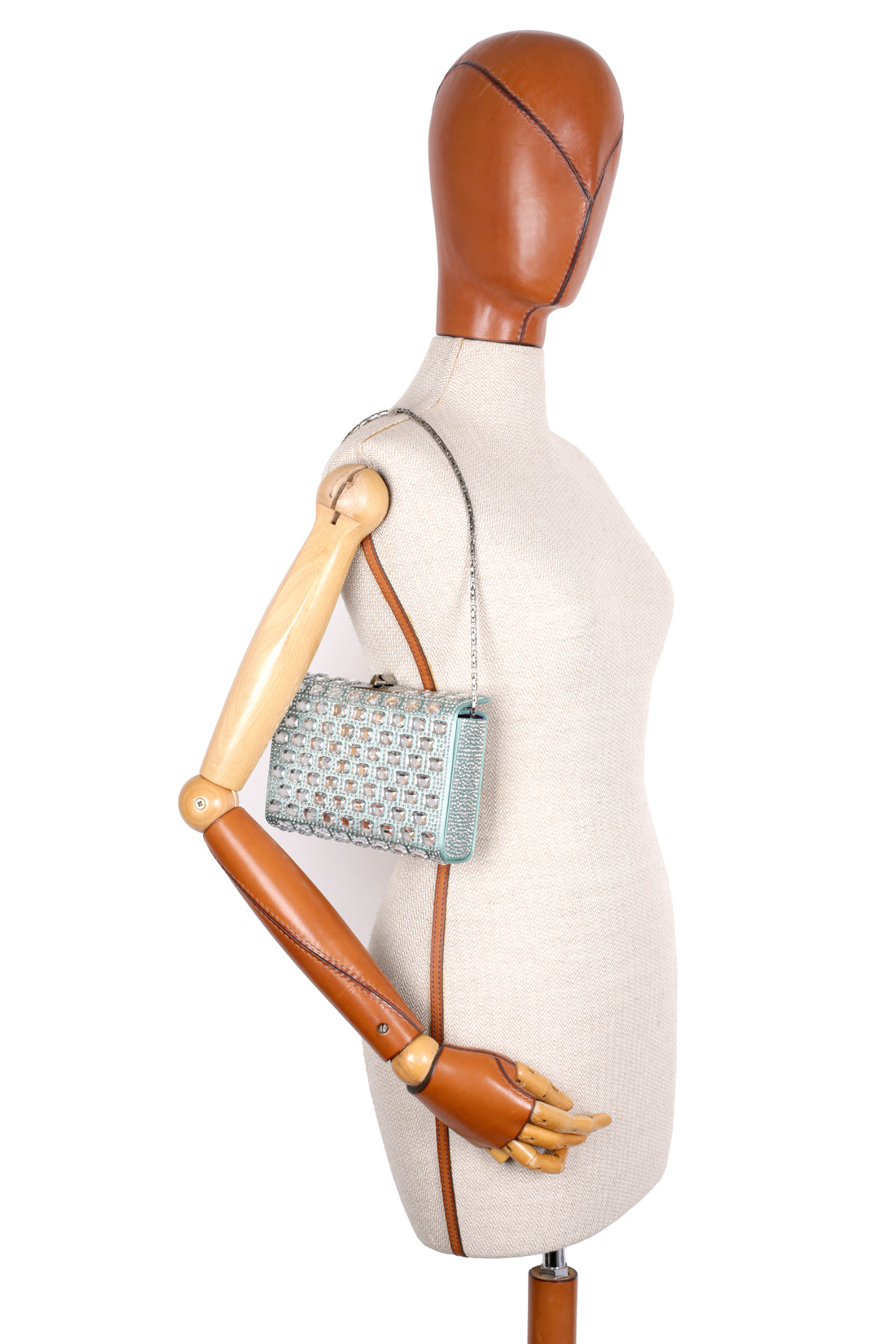 MINAL 18 - CRISTAUX ET SATIN MENTHE uniquement sur commande