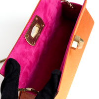 MINAL 22 - SATIN ET CROCODILE ORANGE TANGO