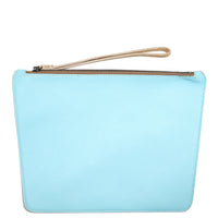 POCHETTE TRAPÈZE 29 - VEAU BLEU CLAIR ET BEIGE